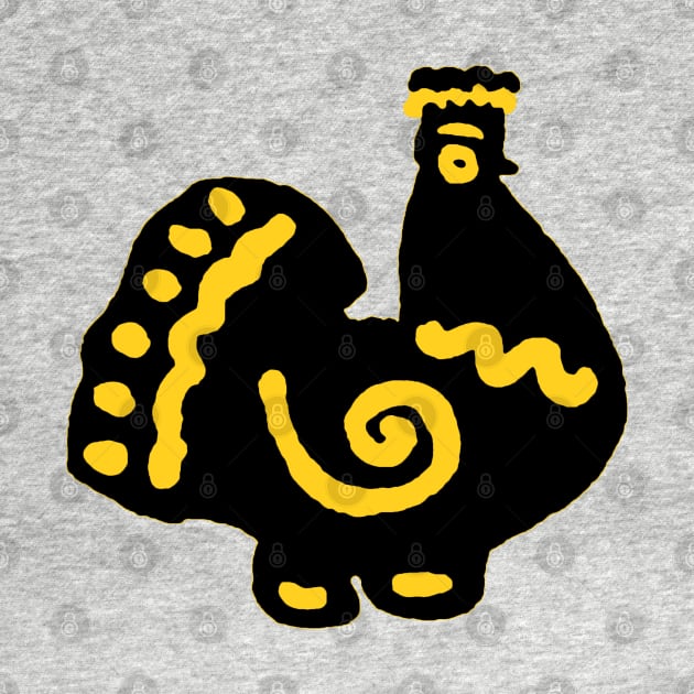 Black and Yellow Chicken Doodle by katmargoli